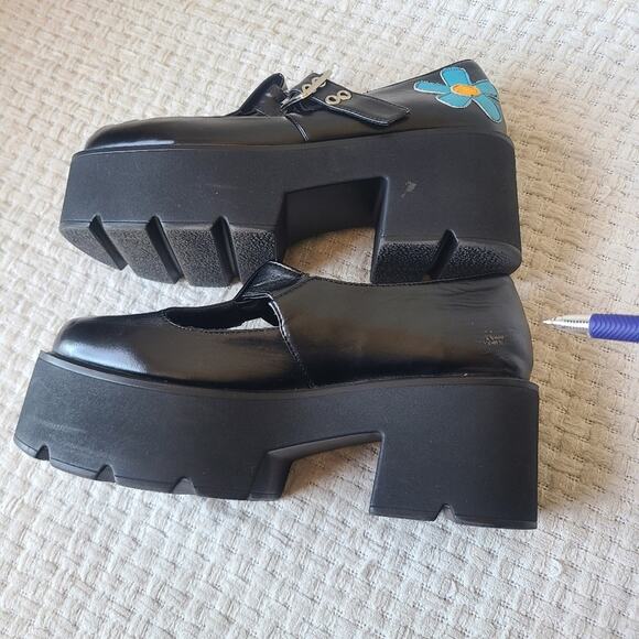 Megan Flower Print Platform Block Heel Mary Jane Shoes Women's Size 9.5 - Picture 9 of 13